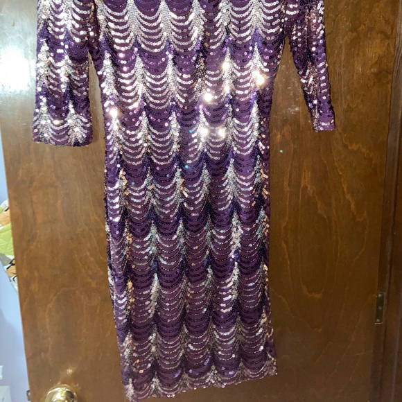 Purple Sequin Dress - Picture 4 of 7